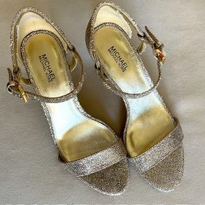 Michael Michael Kors Simone Sandal Gold & Silver Glitter